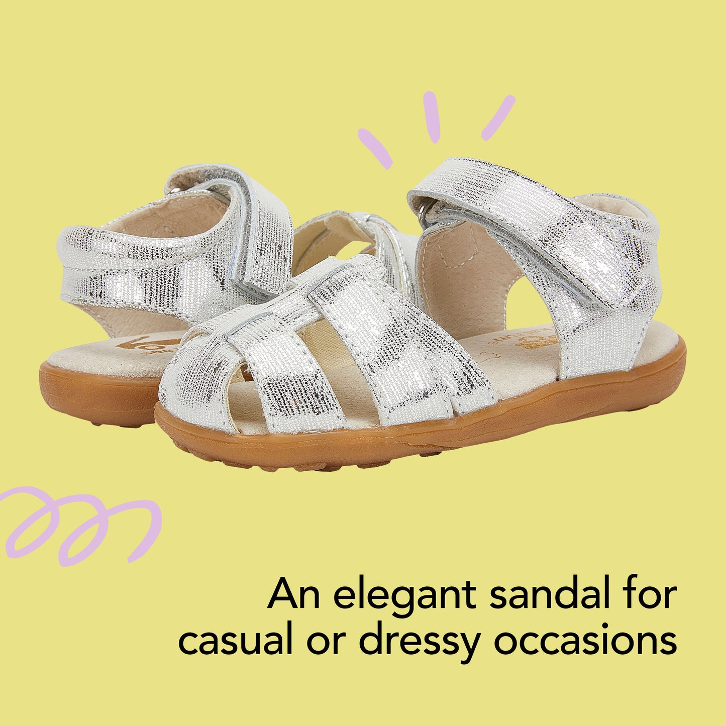 See Kai Run, Kaisa Sandals for Kids, Silver, 8 M US Toddler