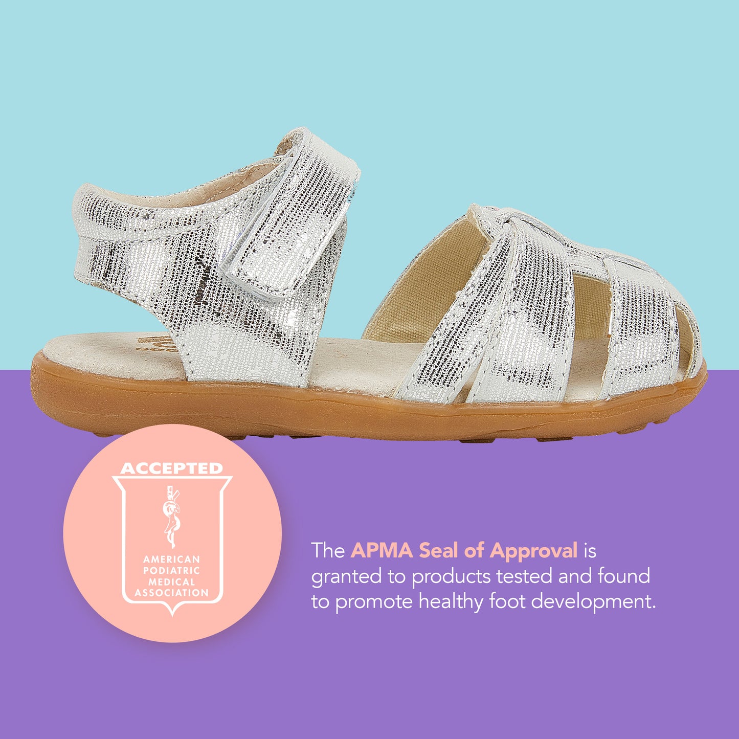 See Kai Run, Kaisa Sandals for Kids, Silver, 8 M US Toddler