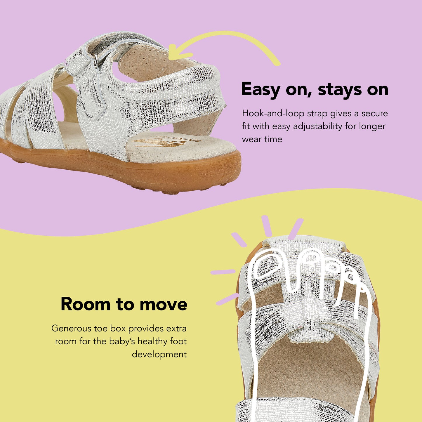 See Kai Run, Kaisa Sandals for Kids, Silver, 8 M US Toddler
