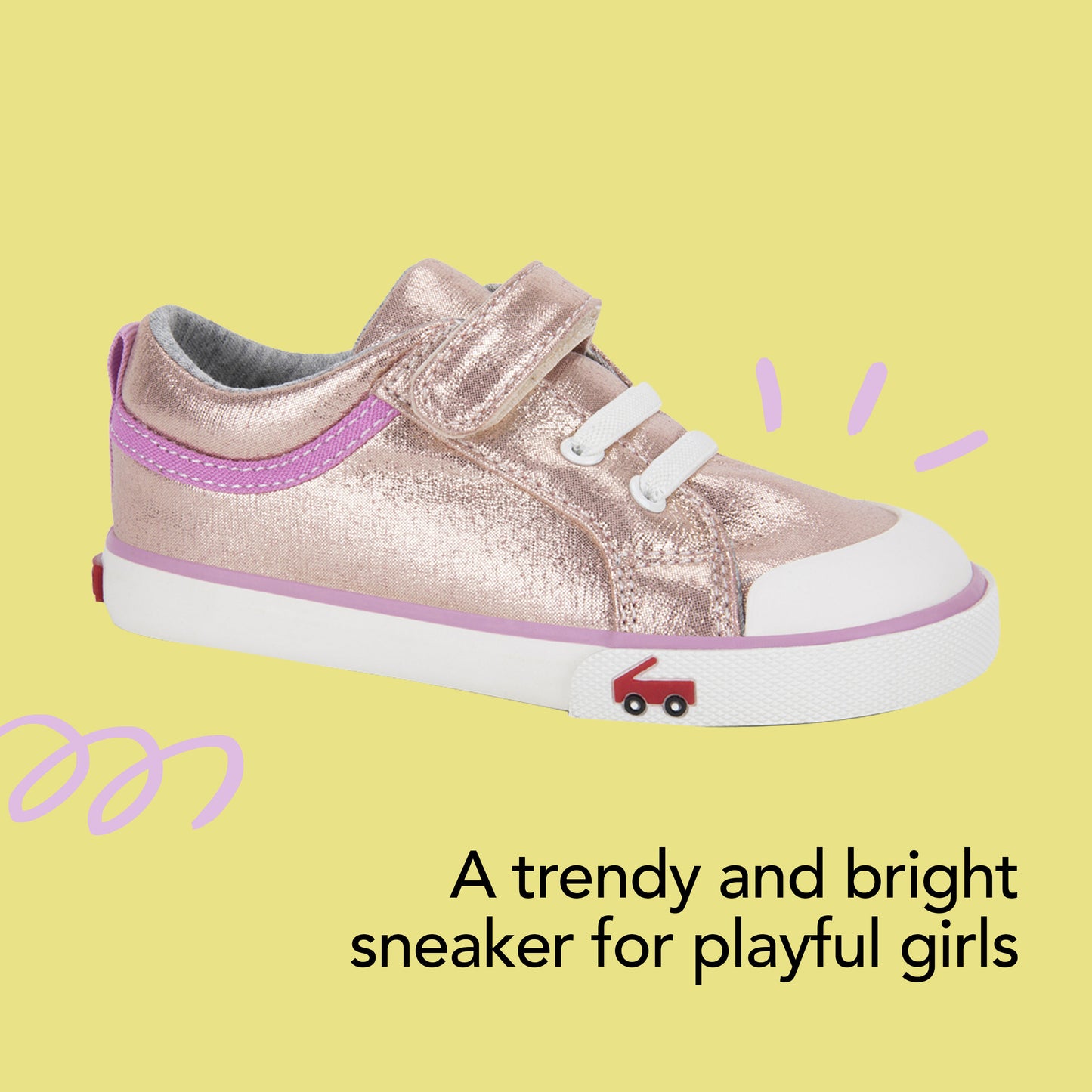 See Kai Run, Kristin Sneakers for Kids, Rose Shimmer, 13.5 M Little Kid