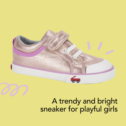 See Kai Run, Kristin Sneakers for Kids, Rose Shimmer, 11 M Little Kid