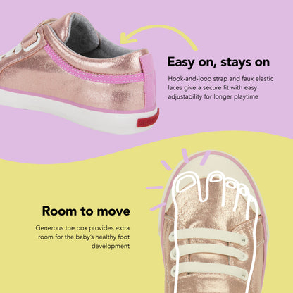 See Kai Run, Kristin Sneakers for Kids, Rose Shimmer, 13 M Little Kid