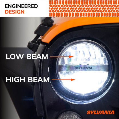 SYLVANIA L6024 ZEVO LED 7 inch Round Street Legal Sealed Beam Headlight, 1 Bulb