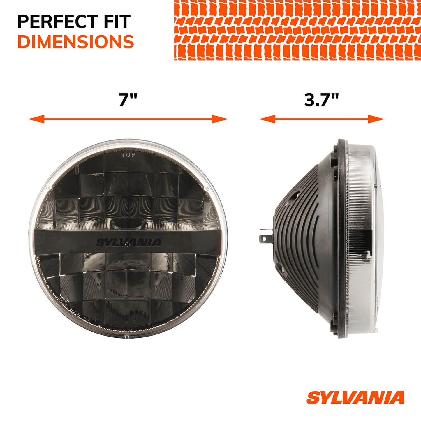 SYLVANIA L6024 ZEVO LED 7 inch Round Street Legal Sealed Beam Headlight, 1 Bulb