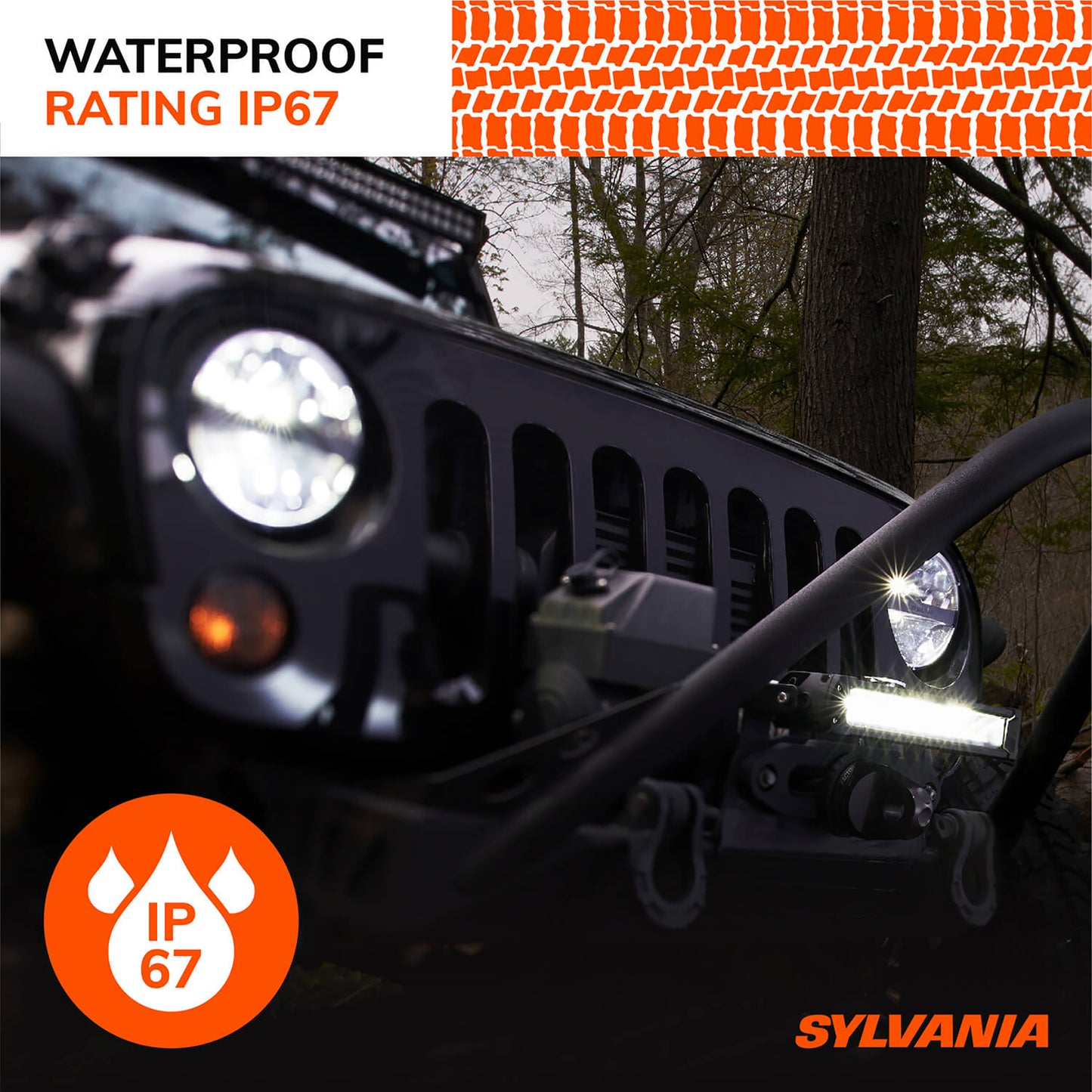 SYLVANIA L6024 ZEVO LED 7 inch Round Street Legal Sealed Beam Headlight, 1 Bulb