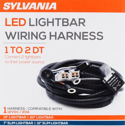SYLVANIA - LED Light Bar Wiring Harness Kit - Weatherproof Deutsch Connectors, 12V On Off Switch Power Relay Blade Fuse Off Road Lights LED Work Light, Spot Flood Combo, 2 Lightbars (1PC)