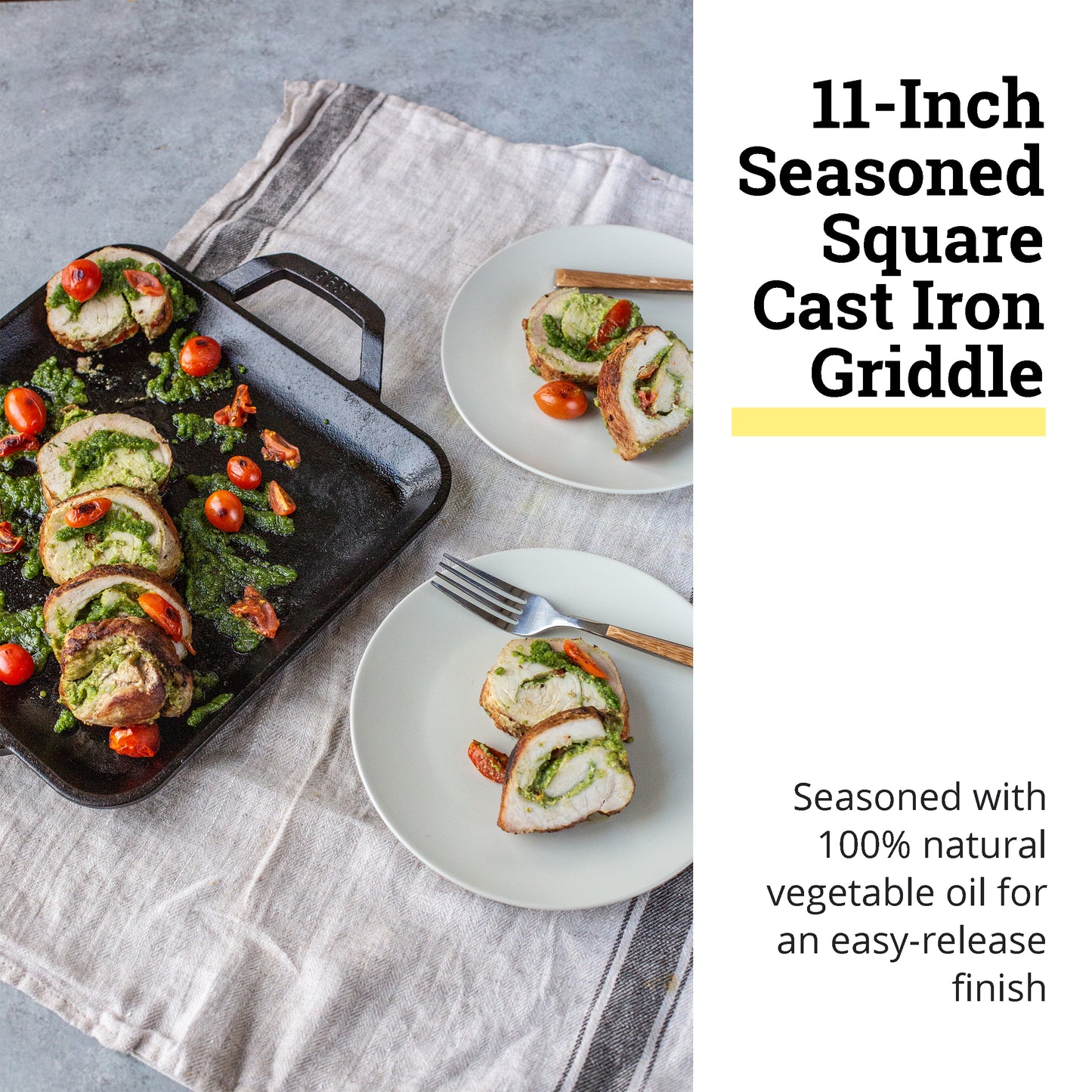 Lodge Cast Iron Chef Collection Square Griddle - 11 in