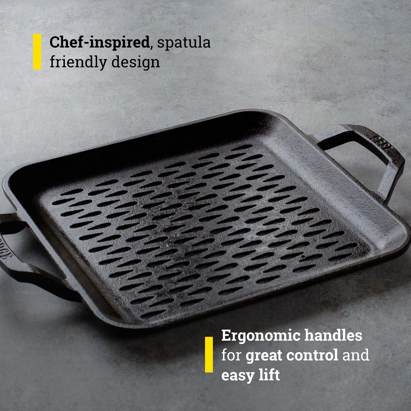 Lodge Chef Collection 11 Inch Cast Iron Chef Style Grill Topper. Seasoned and Ready to Infuse Food with Flavor on The Grill or Campfire. Made from Quality Materials to Last a Lifetime