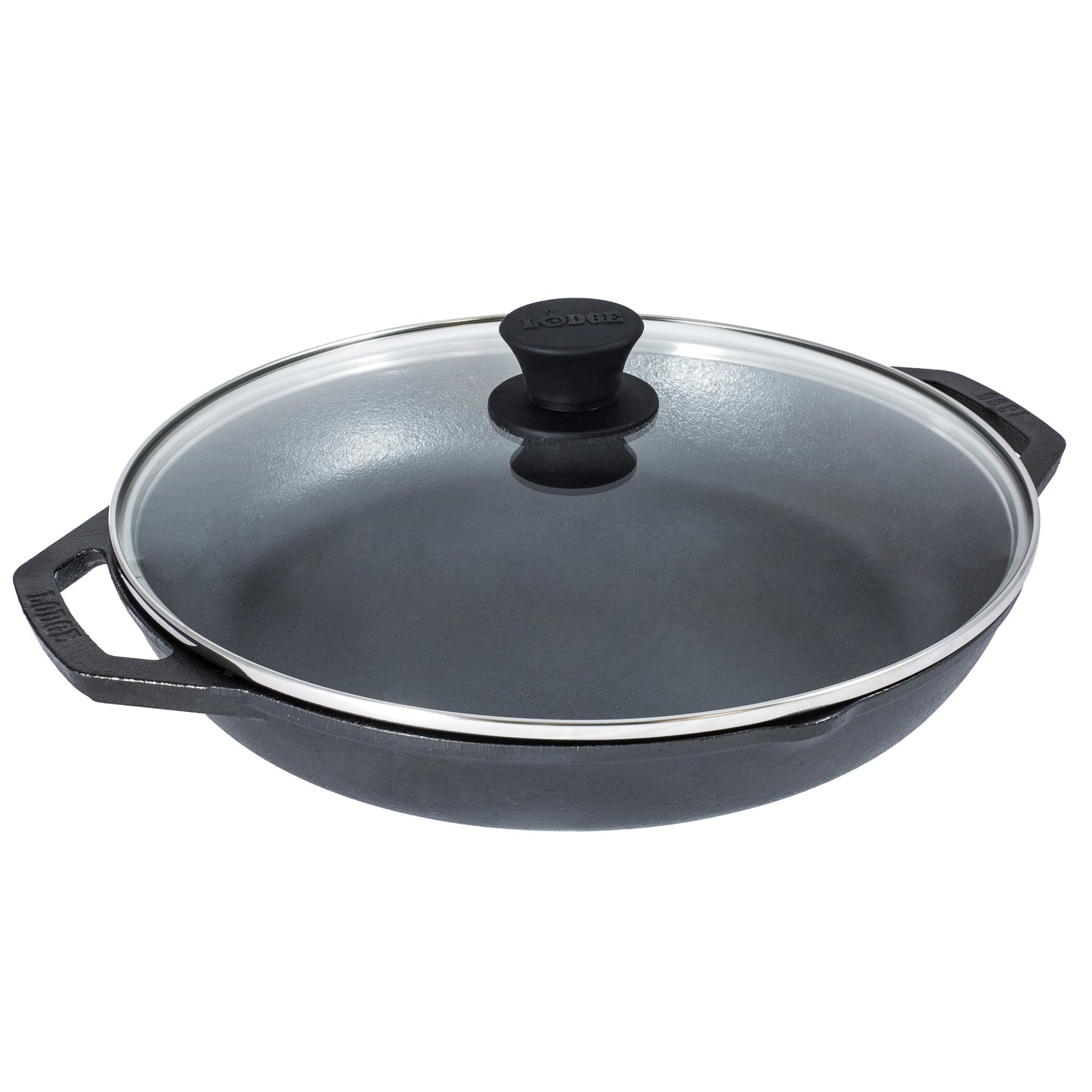 Lodge Chef Collection 12 In Cast Iron Everyday Chef Pan with Tempered Glass Lid. A Kitchen Staple Seasoned for Saut√©ing, Stir Frying, Broiling, Grilling. Made from Quality Materials to Last a Lifetime