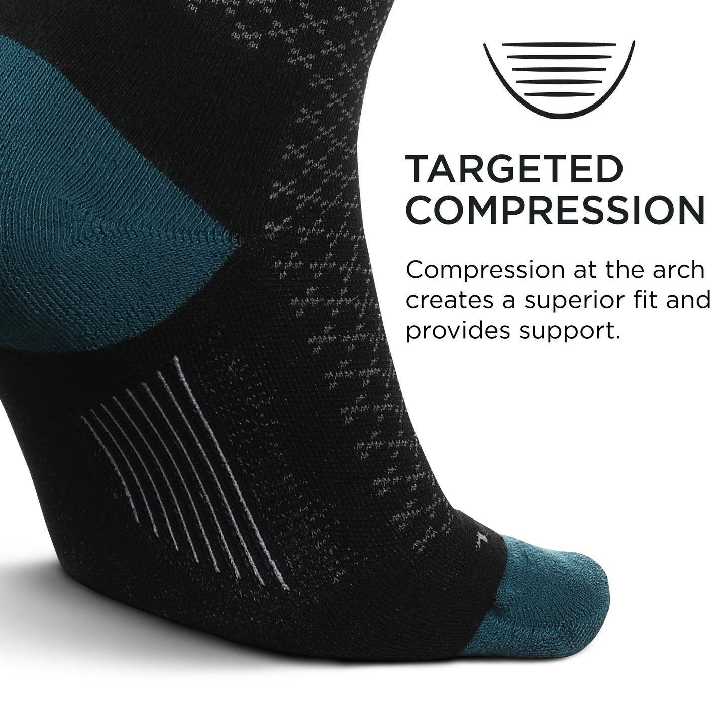 Feetures Mens Mod Jacquard Cushion Crew Sock (Medium, Black)