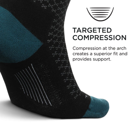 Feetures Mens Mod Jacquard Cushion Crew Sock (Medium, Black)