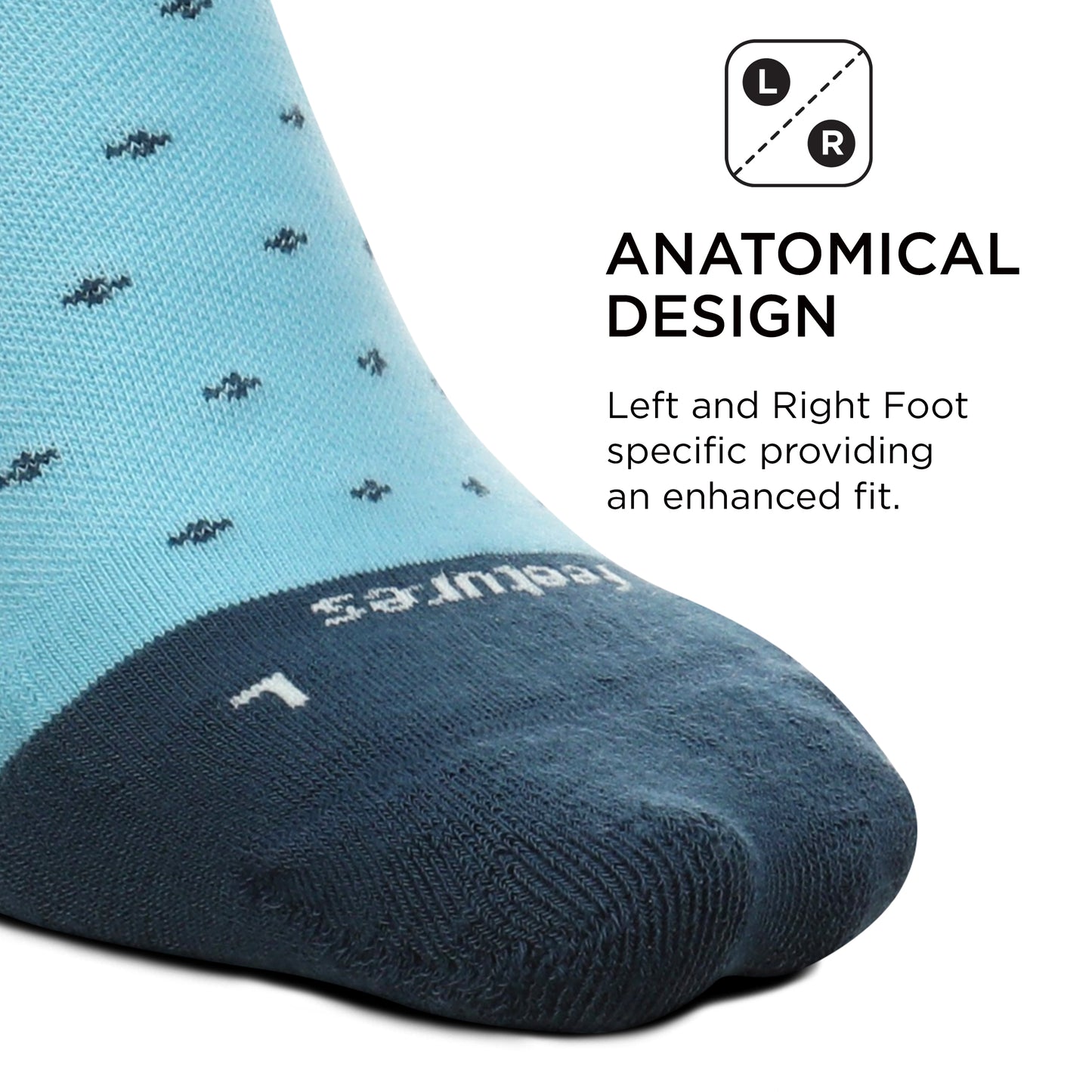 Feetures Men's Everyday Cushion Crew Sock (Medium, Blue)