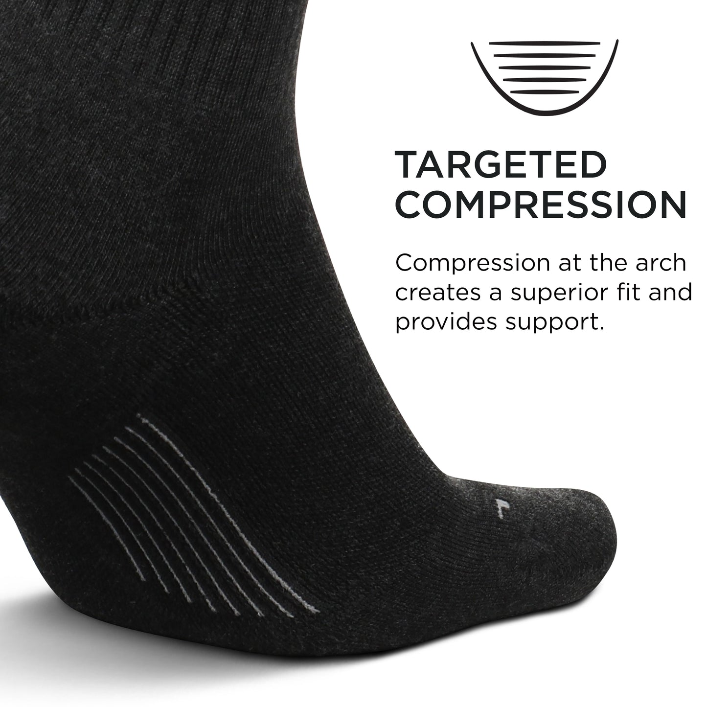Feetures Men's Everyday Cushion Crew Sock (X-Large, Charcoal)
