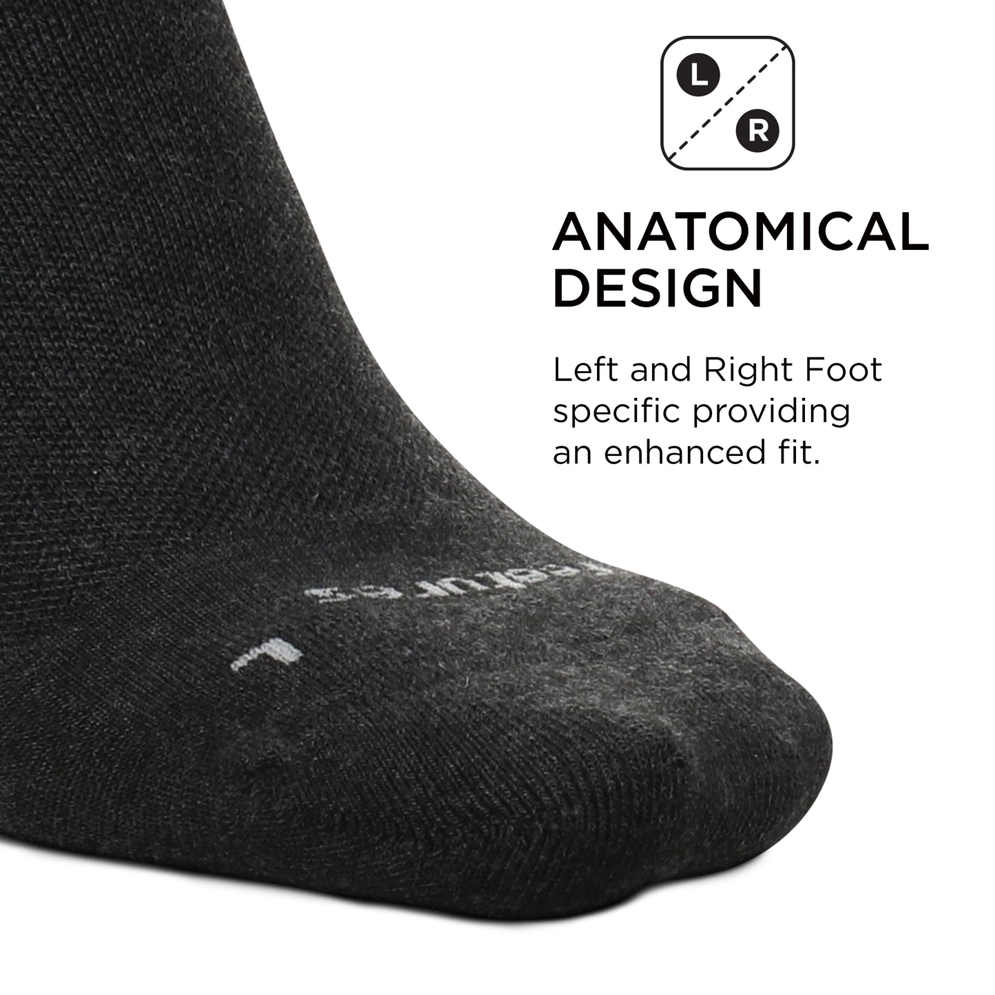 Feetures Men's Everyday Cushion Crew Sock (X-Large, Charcoal)