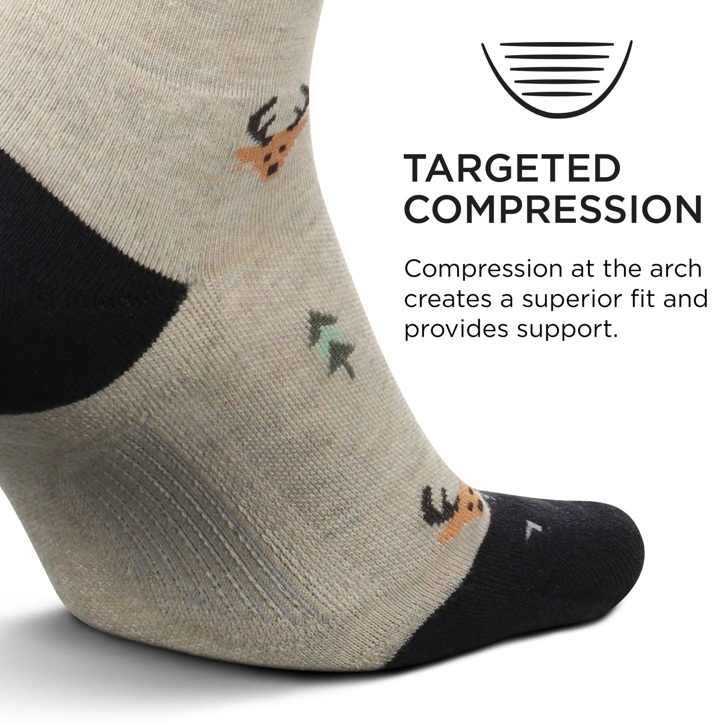Feetures Men's Everyday Cushion Crew Sock (Medium, Oatmeal)