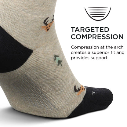 Feetures Men's Everyday Cushion Crew Sock (Medium, Oatmeal)