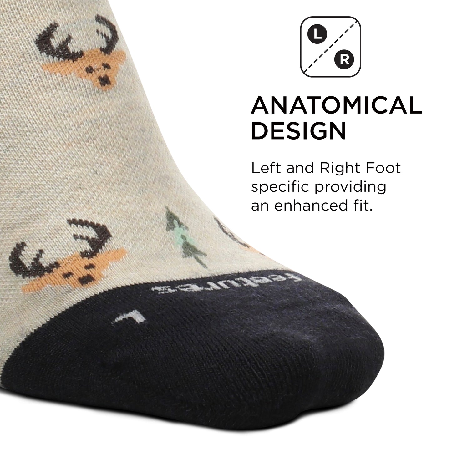 Feetures Men's Everyday Cushion Crew Sock (Medium, Oatmeal)