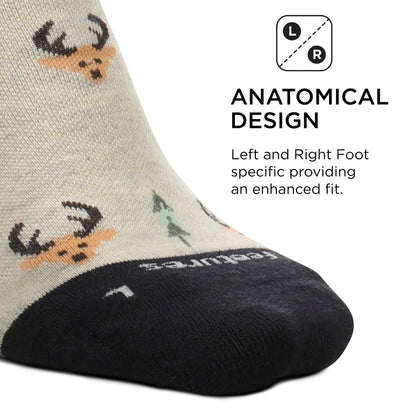 Feetures Men's Everyday Cushion Crew Sock (Medium, Oatmeal)