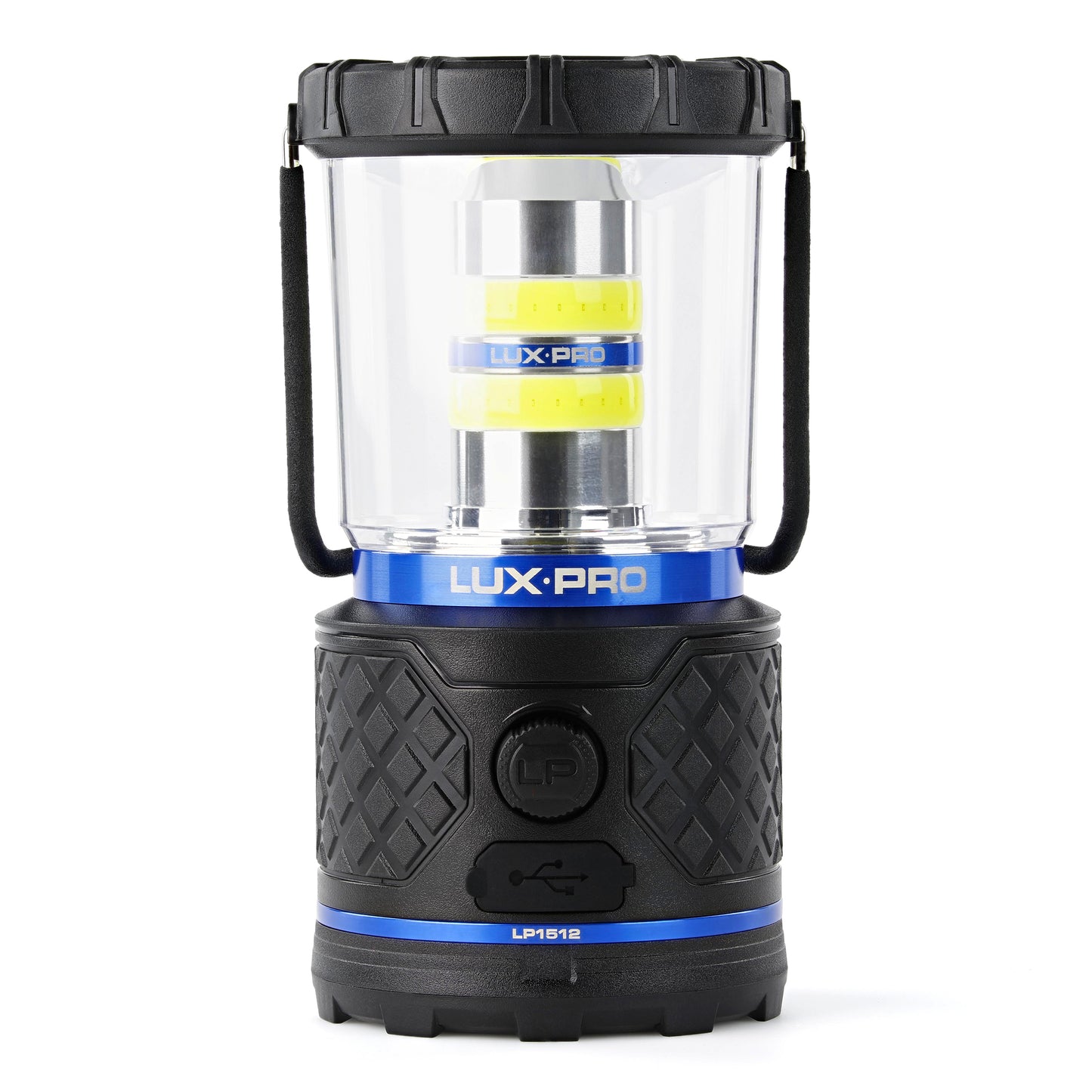 LUXPRO Rechargeable Dual-Power 1100 Lumen LED Lantern for Up to 150 Hours of Use - Camping Lantern with Built-In Power Bank - Dimmable LED Light with IPX4 Water-Resistant Rating