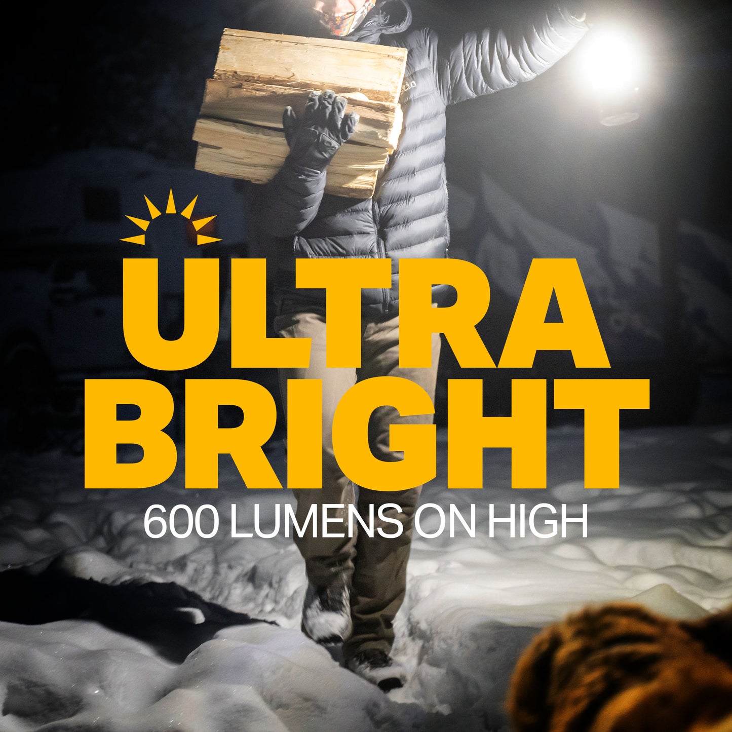 LUXPRO Rechargeable 600 Lumen LED Spotlight Lantern - Handheld Light for Up to 6 Hours of Use - Portable Light with Pivoting Handle and Powerbank for Camping, Hiking, and More