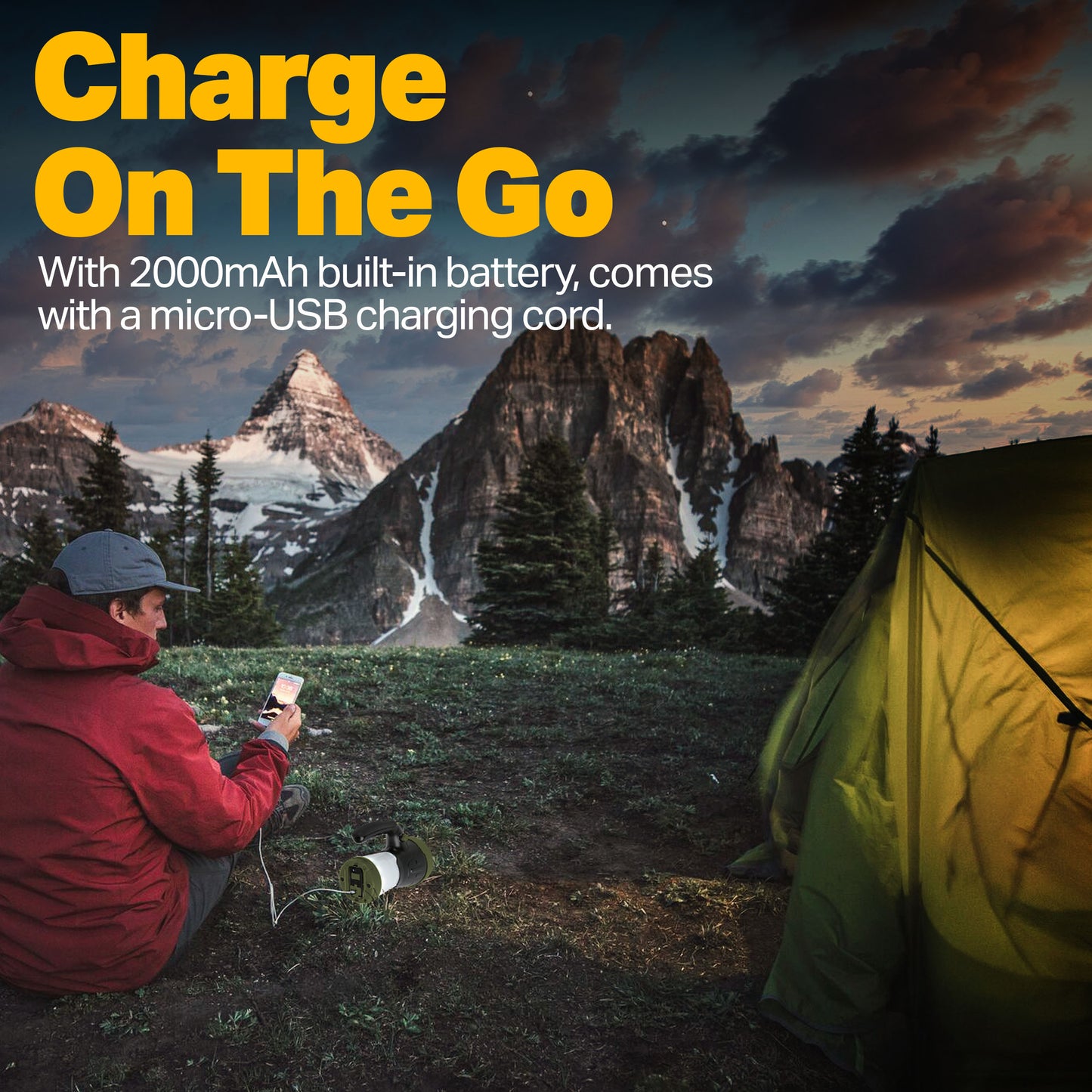 LUXPRO Rechargeable 600 Lumen LED Spotlight Lantern - Handheld Light for Up to 6 Hours of Use - Portable Light with Pivoting Handle and Powerbank for Camping, Hiking, and More
