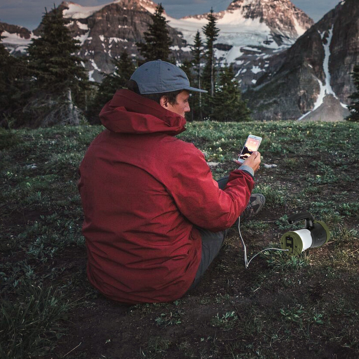 LUXPRO Rechargeable 600 Lumen LED Spotlight Lantern - Handheld Light for Up to 6 Hours of Use - Portable Light with Pivoting Handle and Powerbank for Camping, Hiking, and More