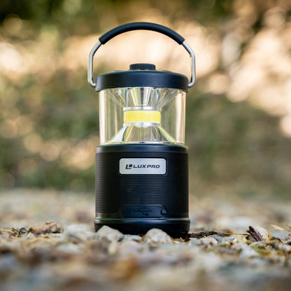 LUXPRO Bright 572 Lumen Rechargeable Bluetooth Speaker Lantern with Device Charging Port