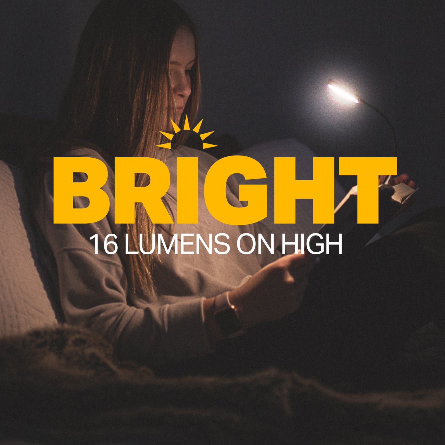LUXPRO Bright 16 Lumen Rechargeable Reading LED Lamp - Portable Reading Light for 75 Hours of Use - Lightweight LED with Padded Book Clamp and Flexible Neck - Built-In Batteries