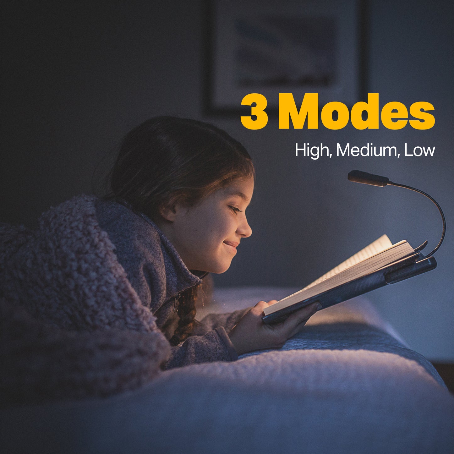 LUXPRO Bright 16 Lumen Rechargeable Reading LED Lamp - Portable Reading Light for 75 Hours of Use - Lightweight LED with Padded Book Clamp and Flexible Neck - Built-In Batteries