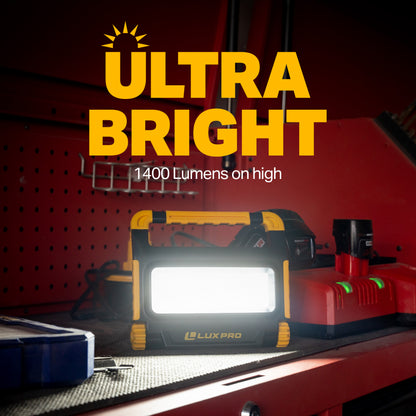 LUXPRO Bright 1400 Lumen Rechargeable Work Light - Medium