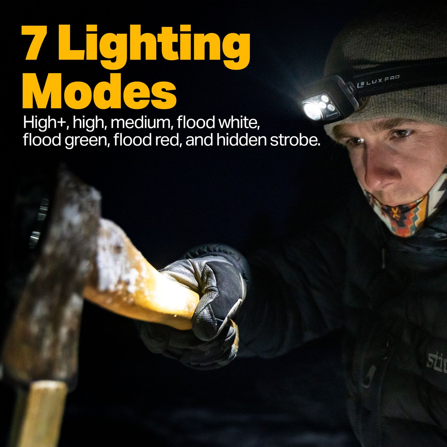 LUXPRO LED Headlamp Waterproof Long Lasting Very Bright, Pack740