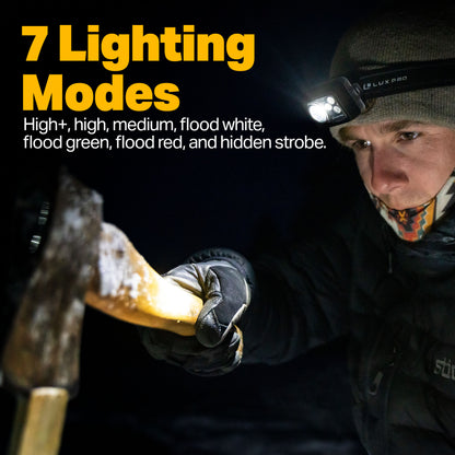 LUXPRO LED Headlamp Waterproof Long Lasting Very Bright, Pack740