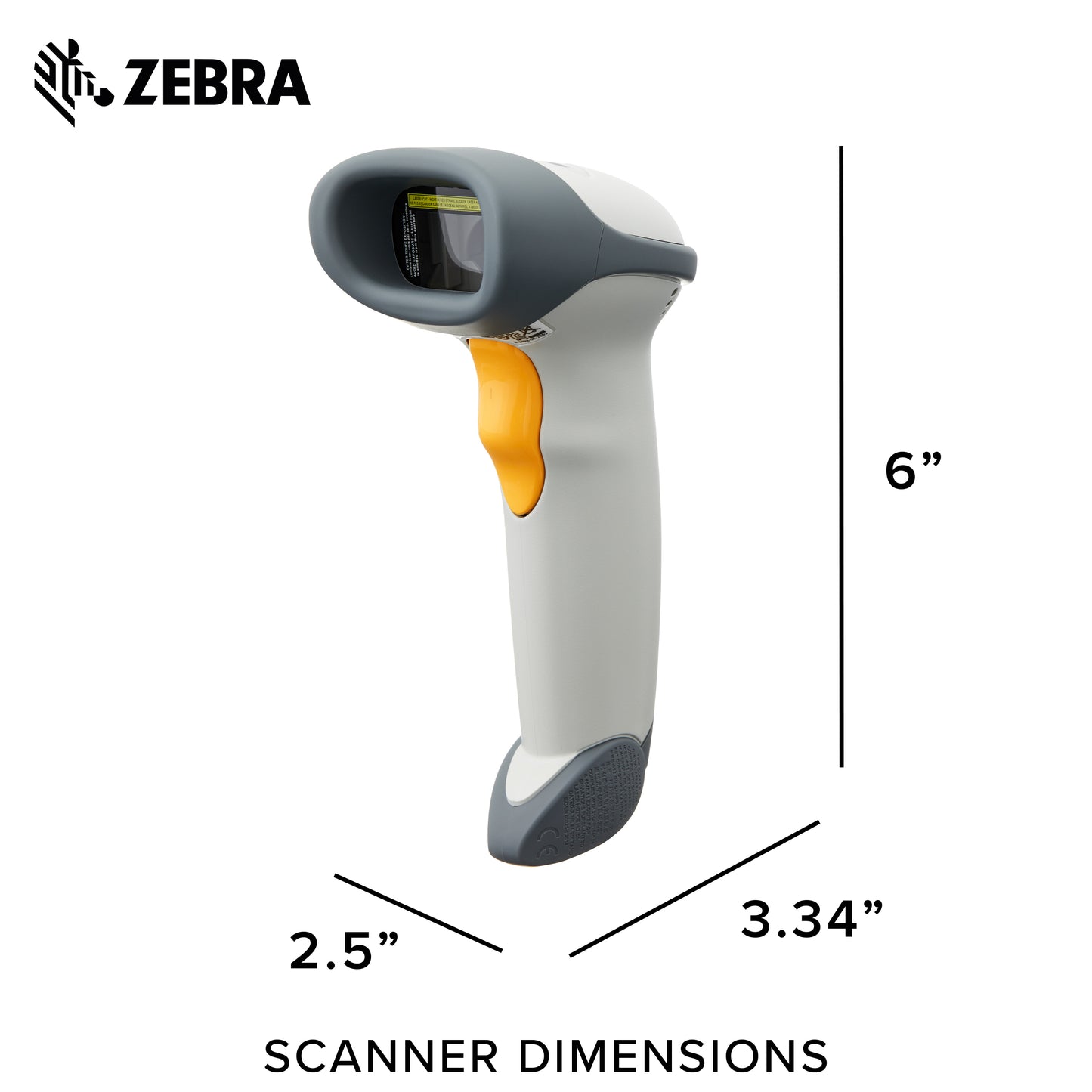 Zebra LS2208 Series Corded Handheld Standard Range Scanner Kit Scanner with Cable Cash Register White LS2208-7AZU0100ZNA