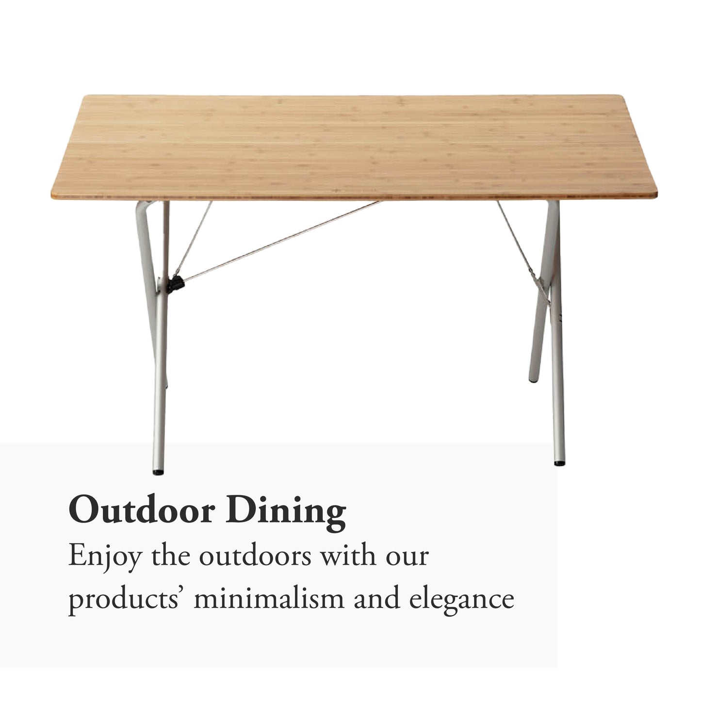 Snow Peak Renewed Single Action Table - Collapsible Bamboo Table Top & Aluminum Table Legs - 28 lbs
