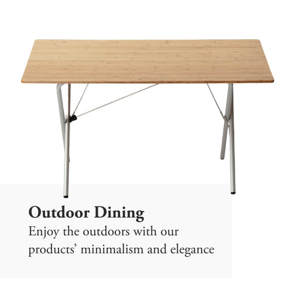 Snow Peak Renewed Single Action Table - Collapsible Bamboo Table Top & Aluminum Table Legs - 28 lbs