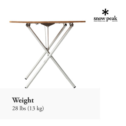 Snow Peak Renewed Single Action Table - Collapsible Bamboo Table Top & Aluminum Table Legs - 28 lbs