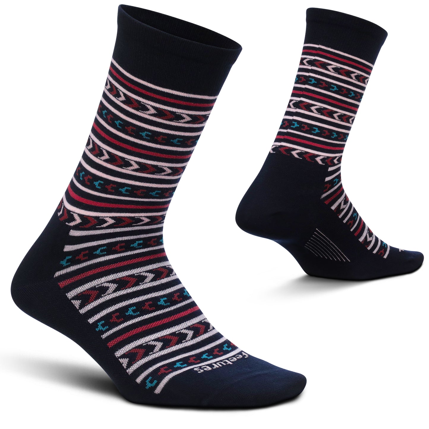 Feetures Women's Everyday Ultra Light Crew Sock (Small, Navy)