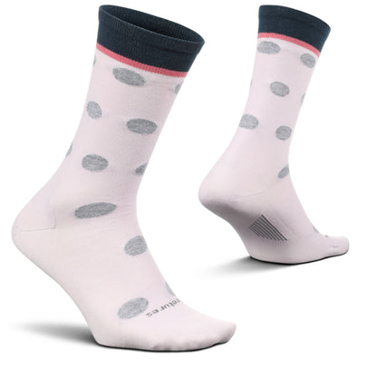 Feetures Womens Polka Dots Ultra Light Crew Sock (Small, Purple Orchid)