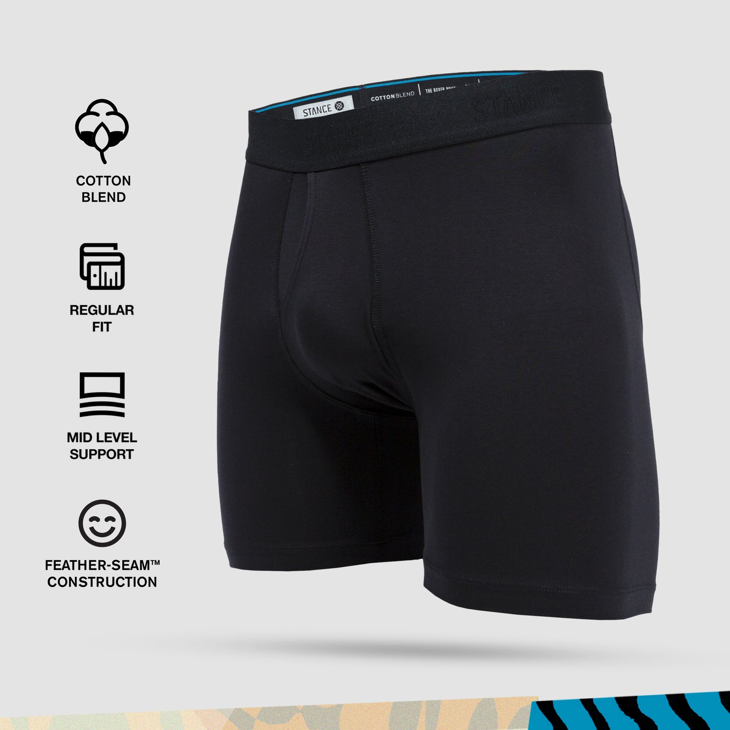 Stance Standard 6In Boxer Brief (Large, Black)