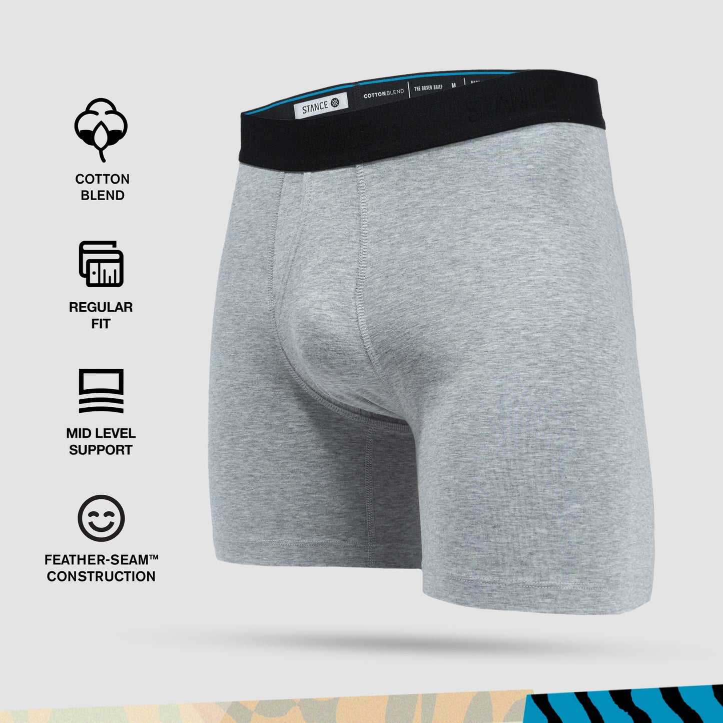 Stance Standard 6in Boxer Brief (Medium, Heather Grey)