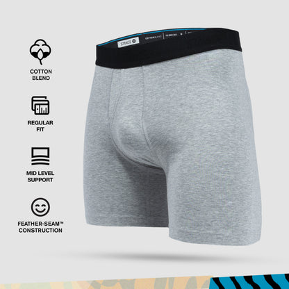 Stance Standard 6in Boxer Brief (Small, Heather Grey)