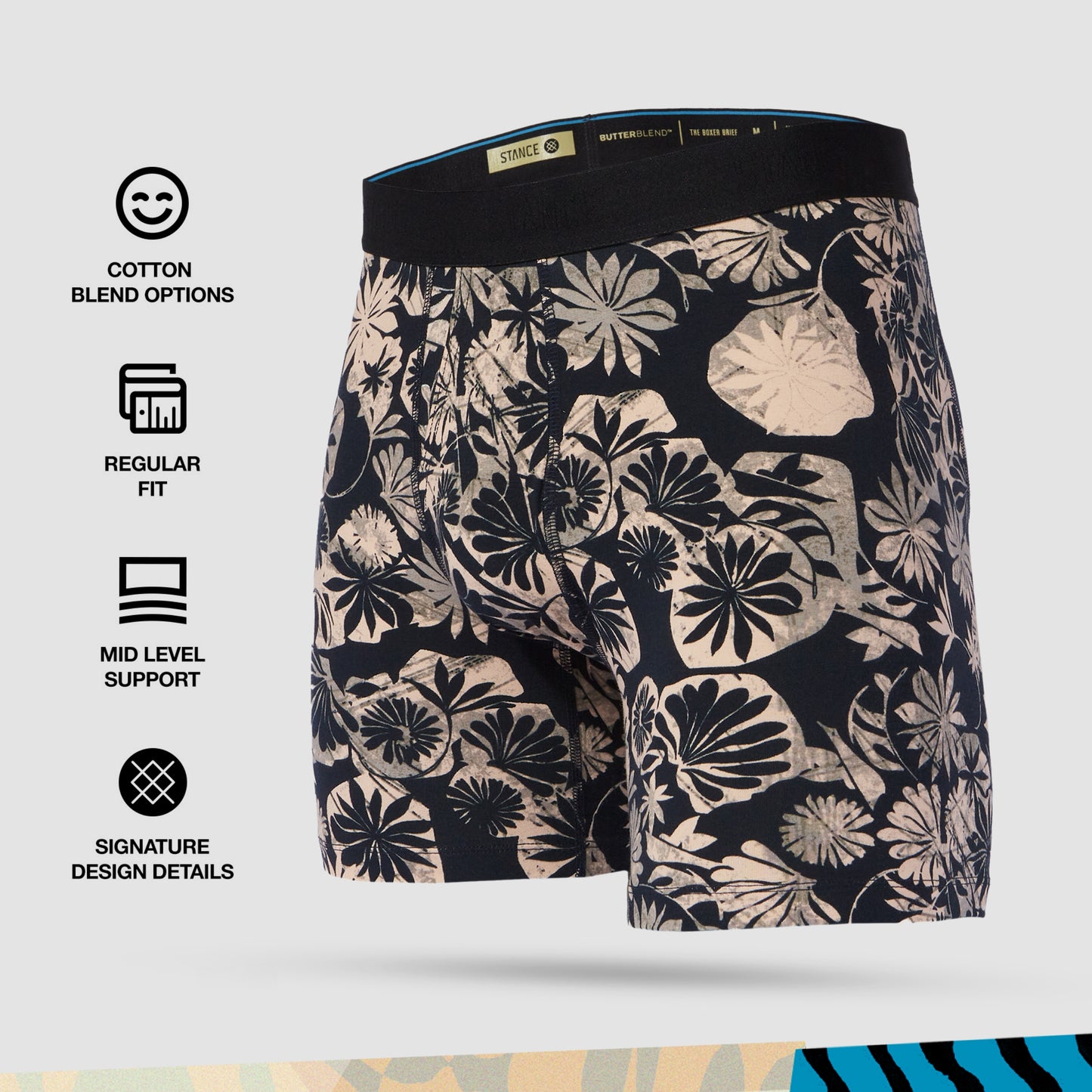 Stance Scratchboard Boxer Brief (Small, Black)