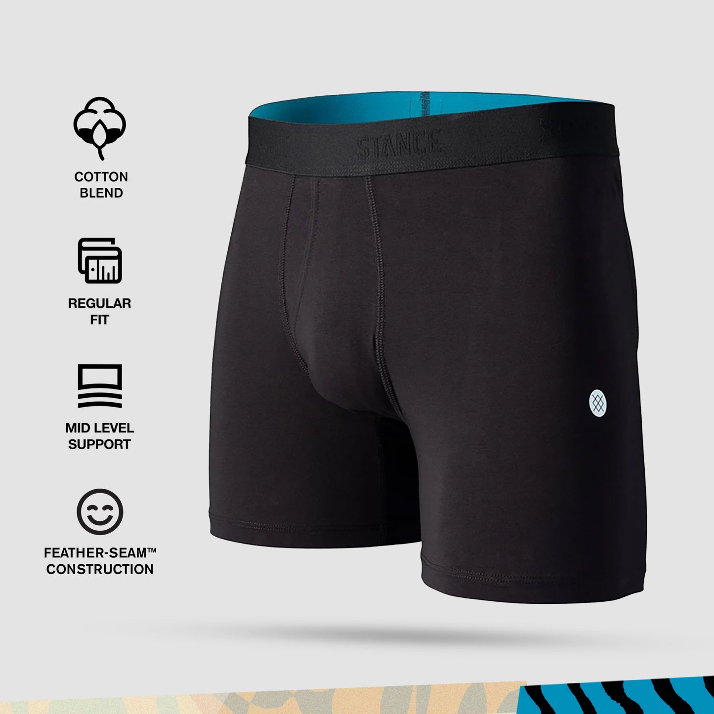 Stance Standard Boxer Brief [2 Pack] (Small, Black)