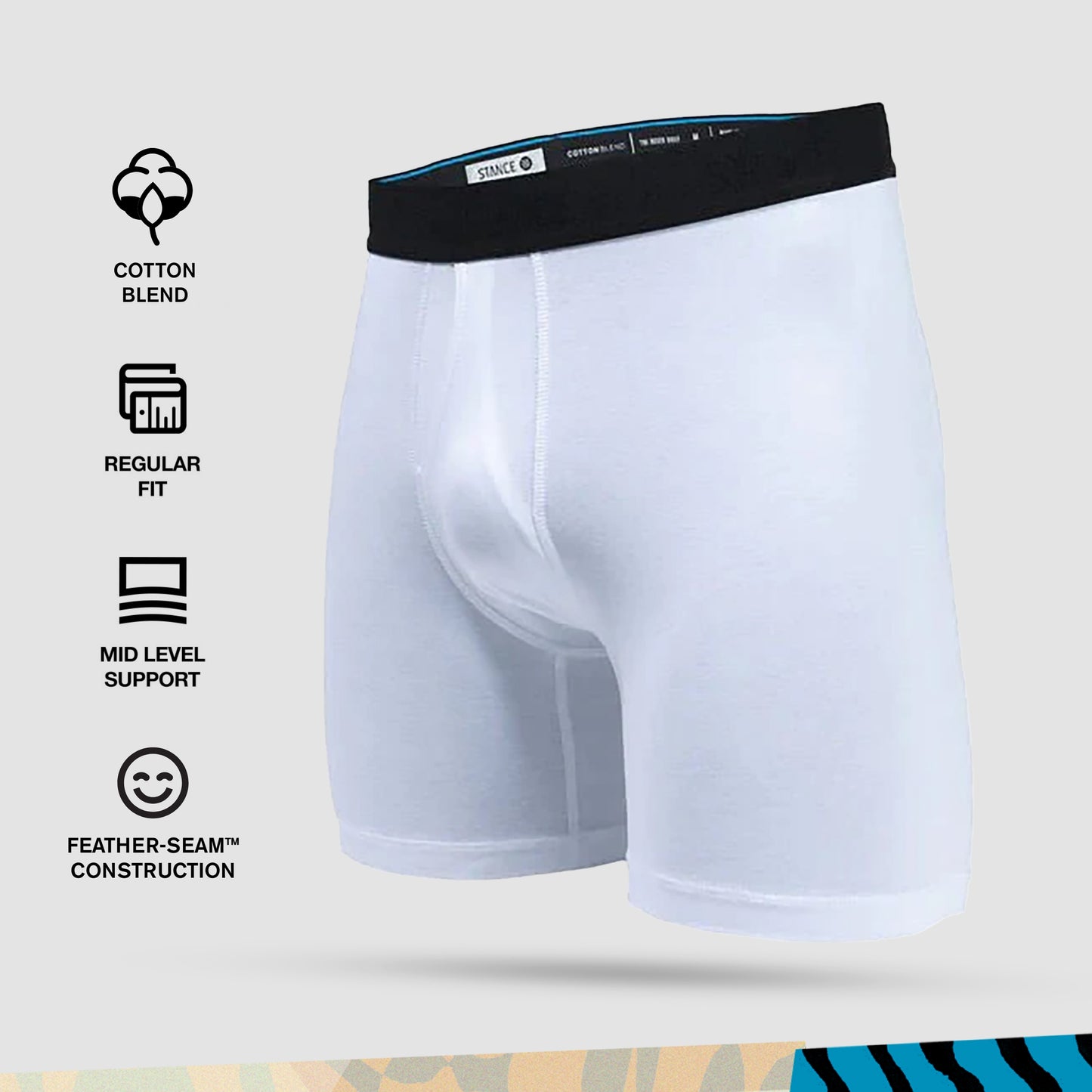 Stance Standard Boxer Brief [2 Pack] (Large, White)
