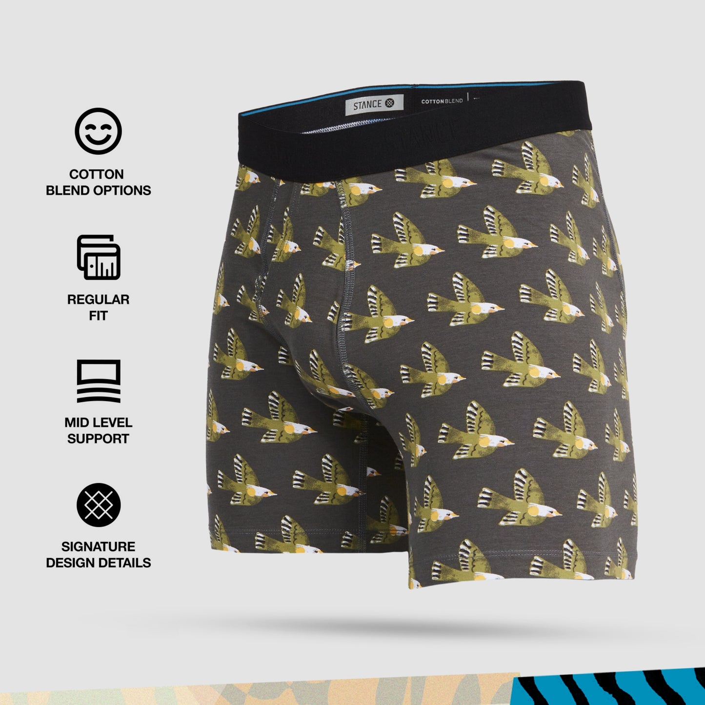 Stance Sparrowz Boxer Brief (Large, Olive)