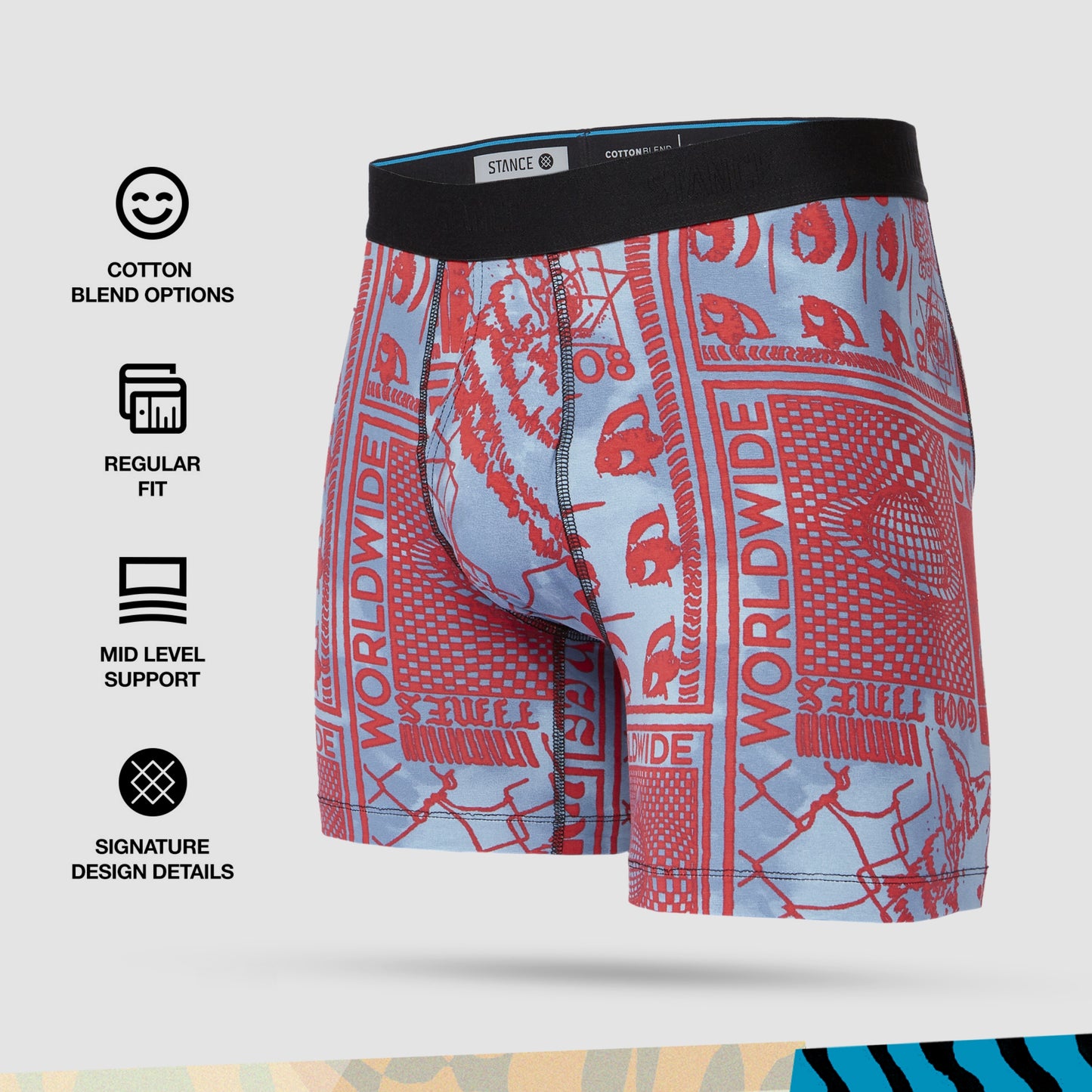 Stance Good Times Boxer Brief (X-Large, Blue)