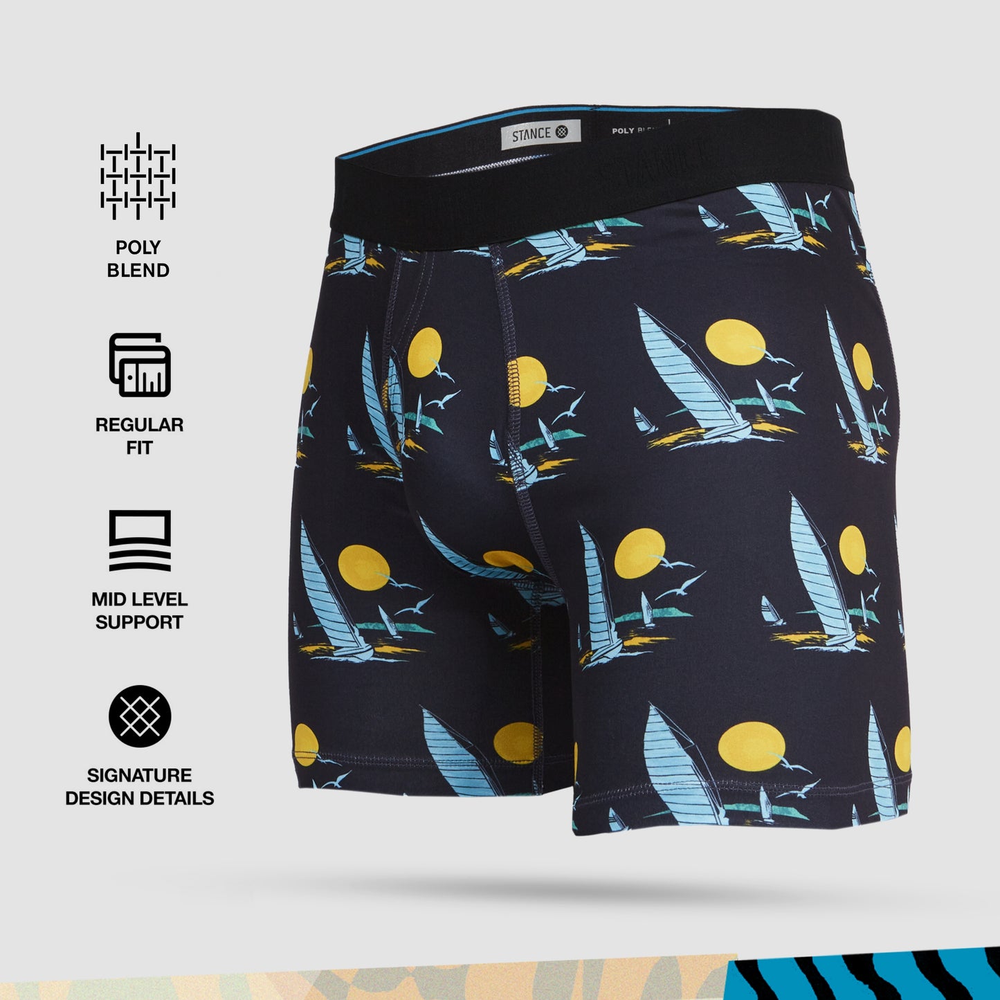 Stance Regatta Boxer Brief (Large, Navy)