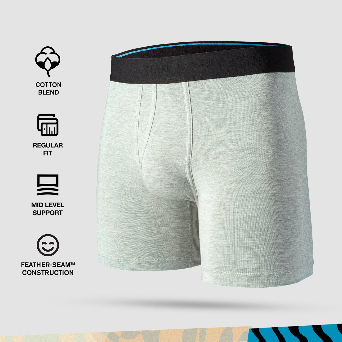 Stance Wholester Staple St 6in (Medium, Heather Grey)
