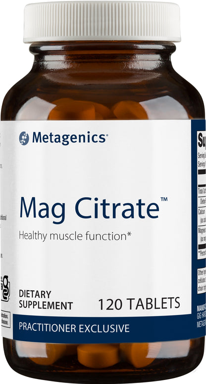 Metagenics Mag Citrate, Magnesium Citrate Supplement with Calcium to Help Support Healthy Muscle Function - 30 Servings