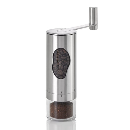 AdHoc 7" Manual Coffee Burr Grinder with Adjustable Coarsness Settings, Stainless Steel
